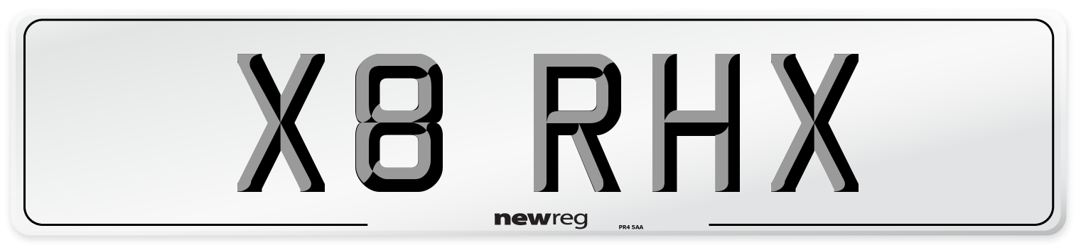 X8 RHX Number Plate from New Reg